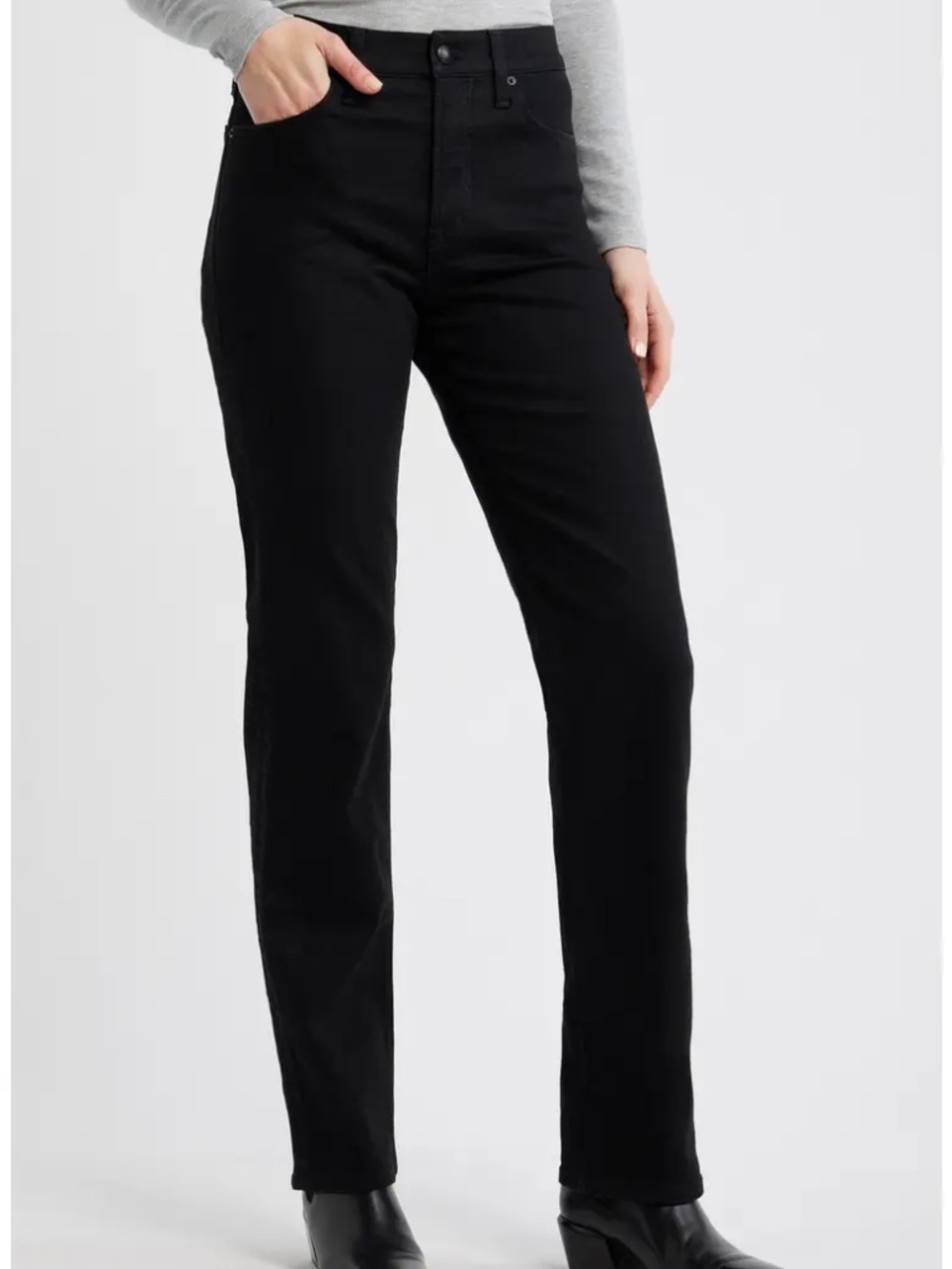 Madewell The Longline Straight Leg Jean size 30 R, Clean Black Wash